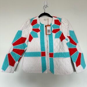 Rhode Sabrina Quilted Jacket - White, Red, and Blue
